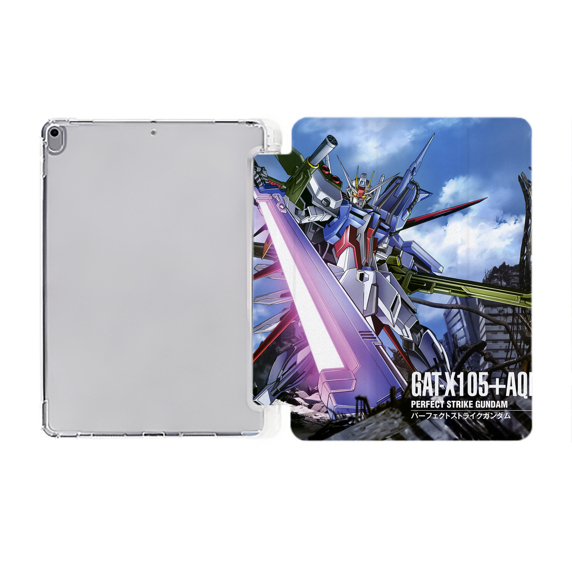 （画像用） 機動戦士ガンダム Mobile Suit Gundam IPad ケース ペン収納付き 三つ折りスタンド PUレザー×シリコン 対応機種9.5/10.5/10.9インチ